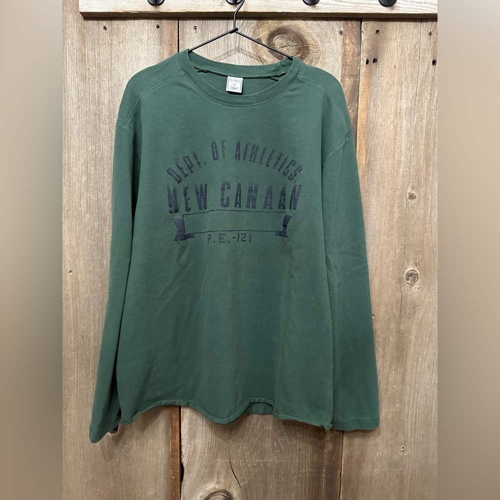 Y2K Old Navy Graphic Ling Sleeve Tee in Green Size XL Men’s